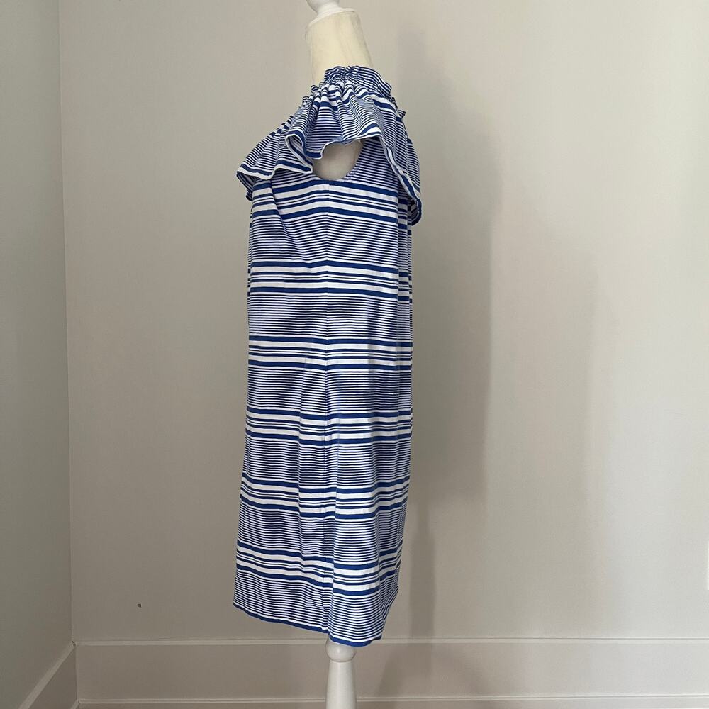Vineyard Vines Blue and White Off-Shoulder Stripe Dress - Picture 3 of 7